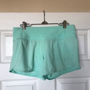 Light Teal Lululemon Running Shorts